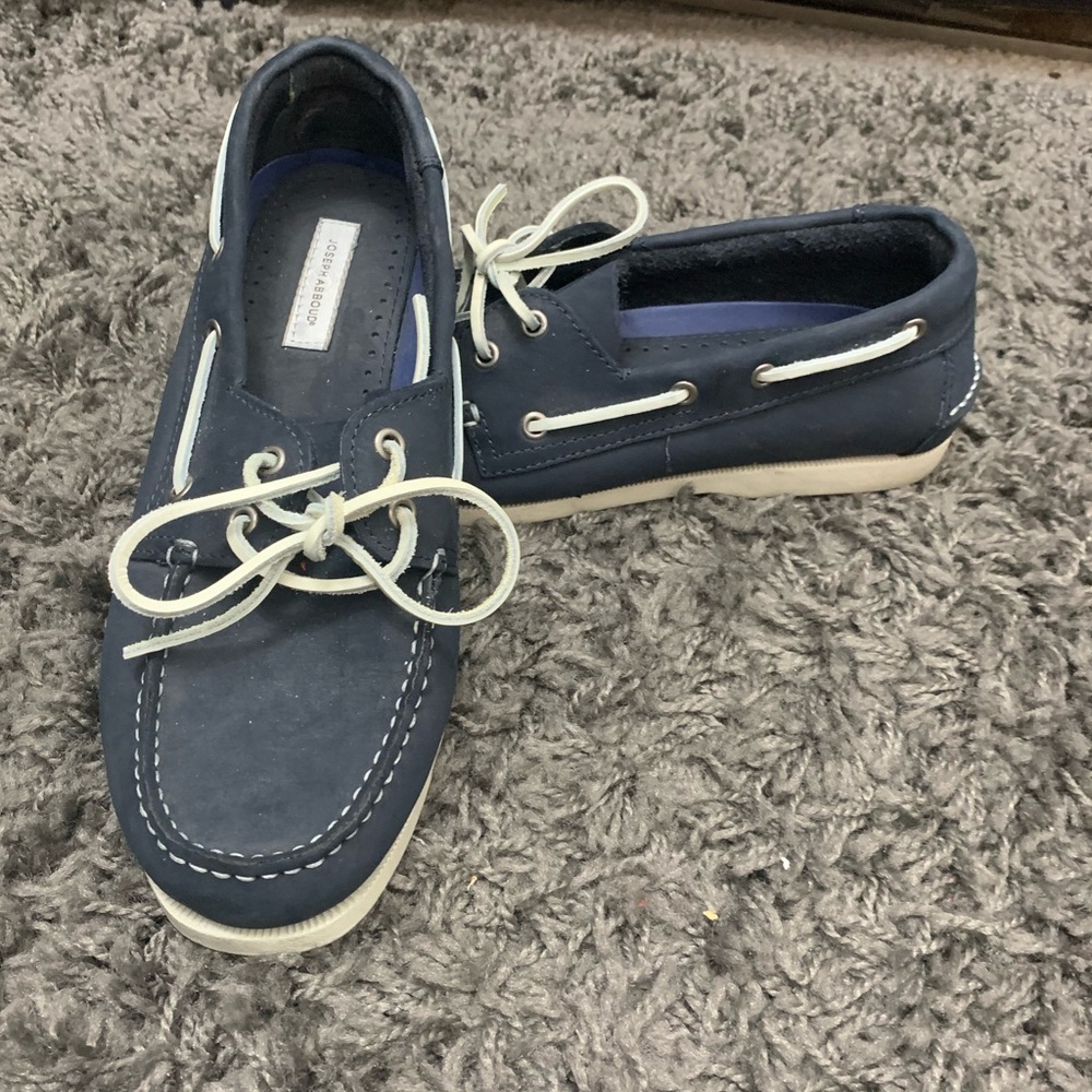 Joseph Abboud navy boat shoes, size 10